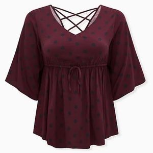 Torrid Polka Dot Cross Back Top Size 2